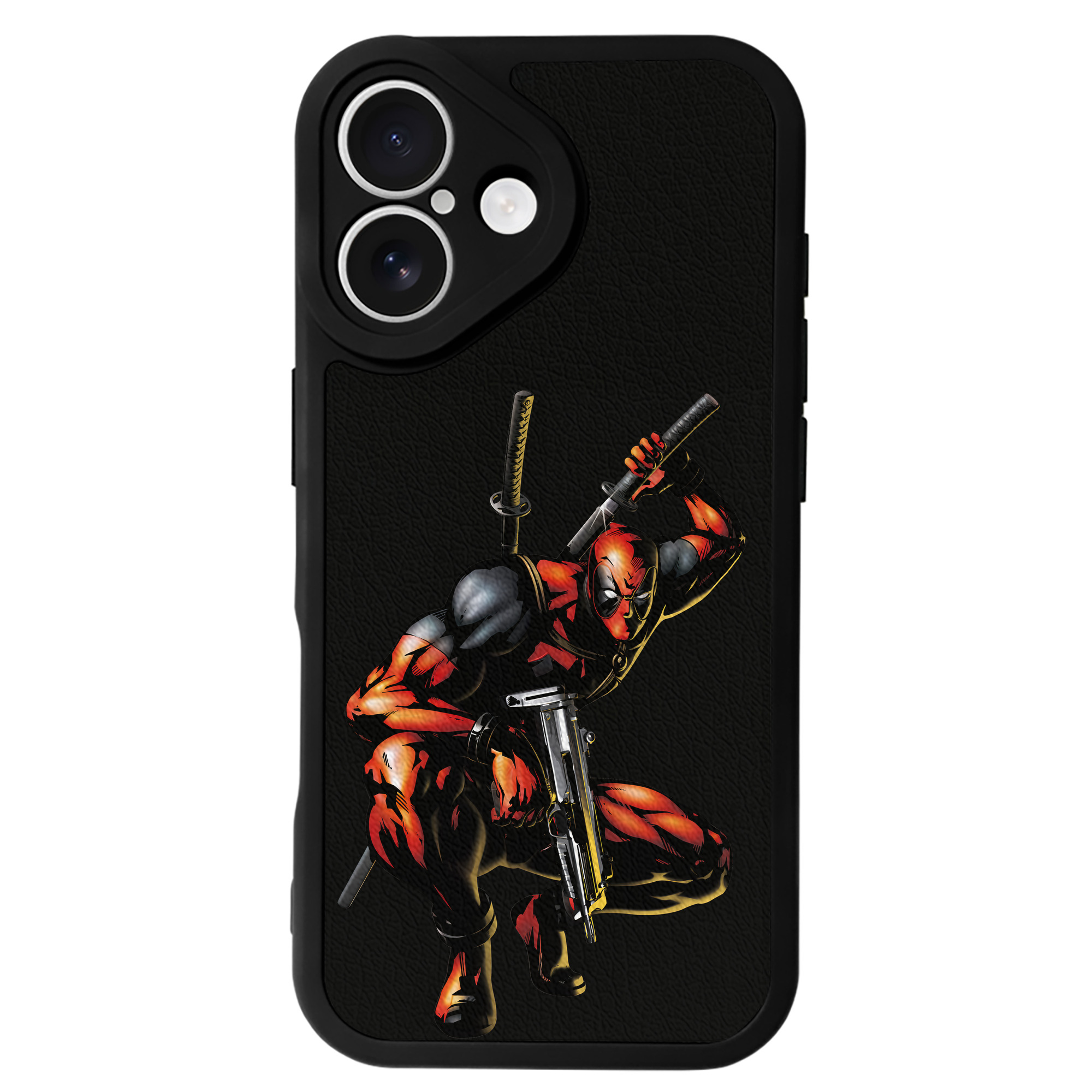 （画像用） Deadpool デッドプール 【iPhone 16シリーズ対応】シリコンスマホケース（レザー調） 材質：シリコン